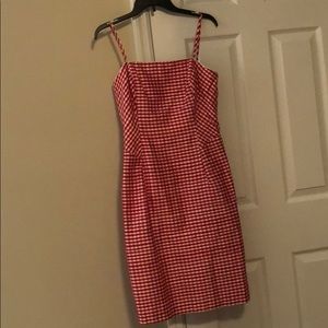 Red and white gingham dress